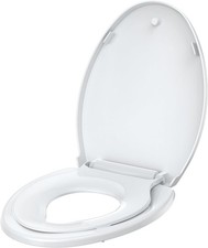 Elongated Toilet Seat W Built-in Toddler Potty Seat Soft Close Toilet Seat Cover