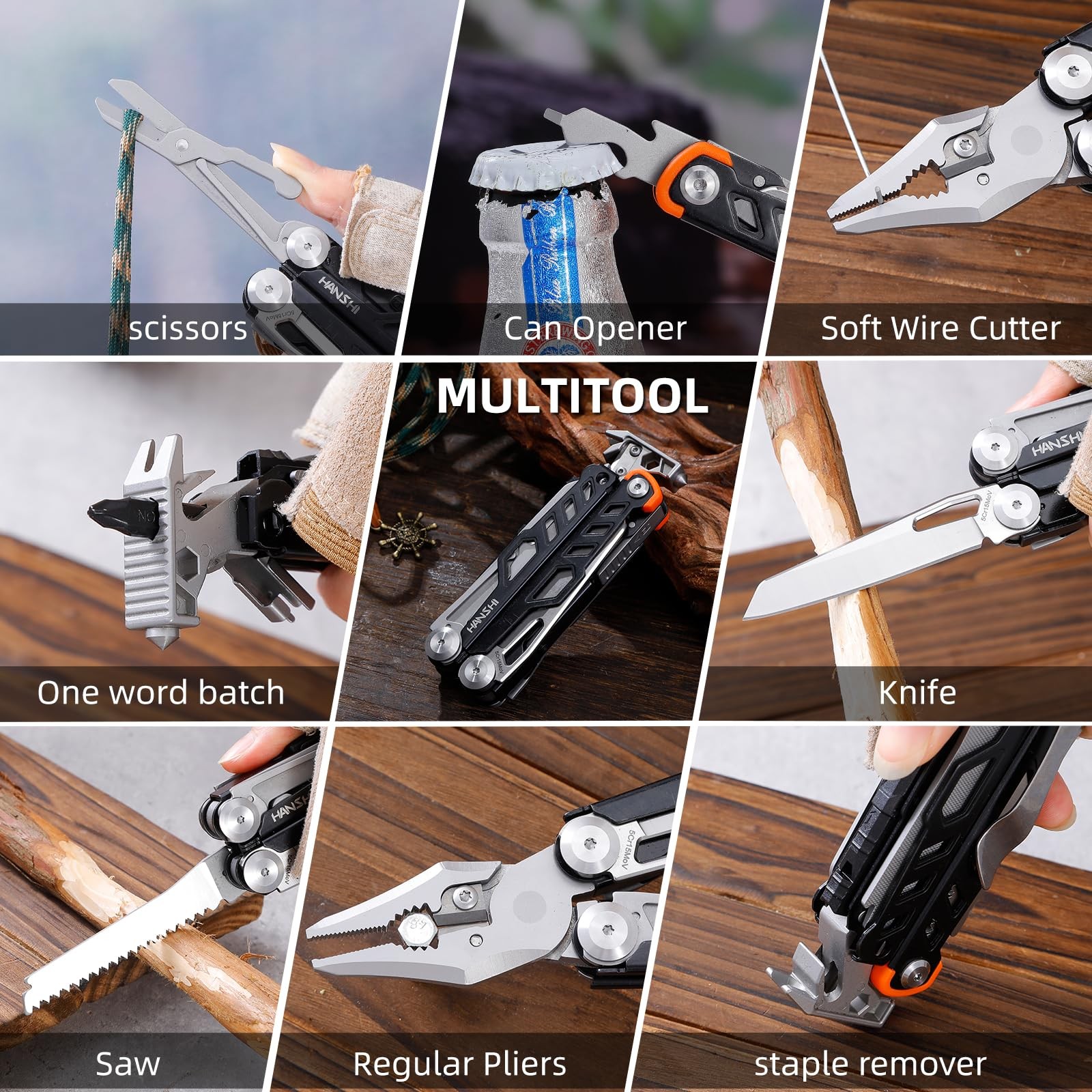 Multitool Pliers, 22-in-1 YG10 Tungsten Steel Multi Tool with Scissors,Replac...