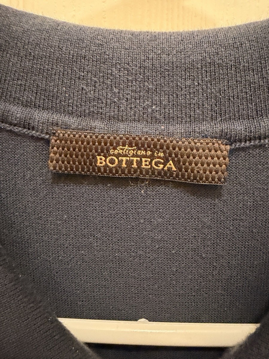 Bottega Veneta Men's Blue Cotton Patterned Polo Shirt Size XL View 3