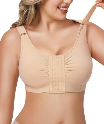 Post Surgery Front Closure Bras for Women Full Coverage Compression Mastectom...