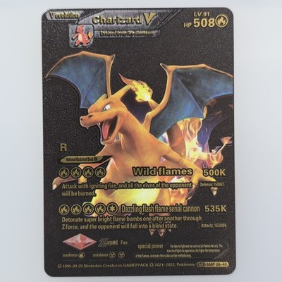 Pokémon Charizard V 508hp Black Vinyl Gold Foil Fan Art Collector