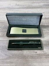 Cross Century Ballpoint Pen Green  Gold Trim  In Box Made In Usa 2602 