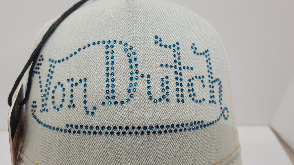 Von Dutch Denim Trucker Hat, a signature  channels early Y2K nostalgia. NWT Von Dutch Distressed Denim Trucker Hat - Medium Wash  main image 2