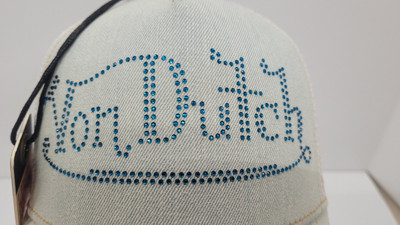 Y2K Vintage Von Dutch Light Denim & Blue Rhinestone Trucker  display picture 2
