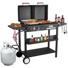 2in1 Propane and Charcoal Grill Combo DualFuel BBQ Gas Griddle for Backyard