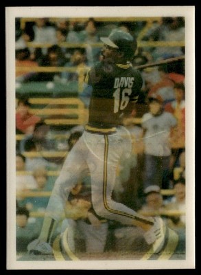 1989 Sportsflics Triple Action Mike Davis Oakland Athletics #16