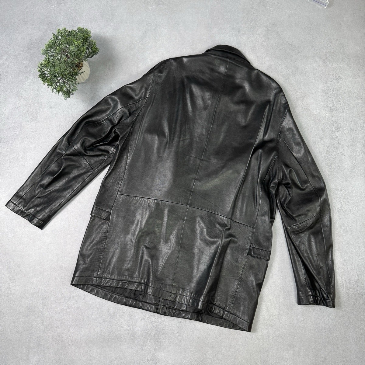 Vintage Hugo Boss Leather Jacket Men Size 56 Black | eBay