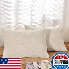 PHF Truly Velvet Pillowcases King Size 2 Pack Ultra Soft Breathable Cozy Flannel