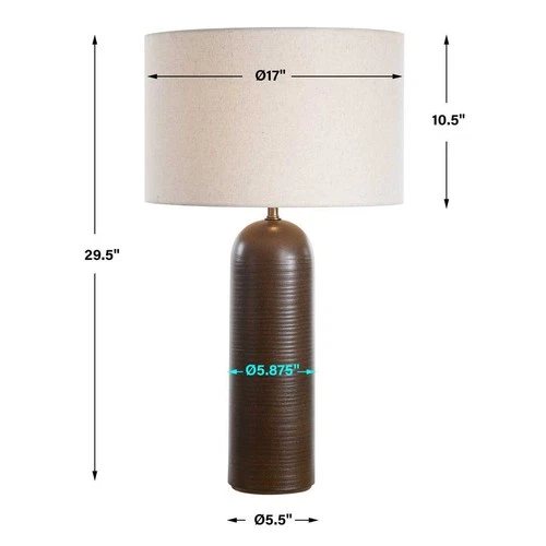 MAISIE MODERN TO RUSTIC TABLE LAMP CRAFTED FROM TEXTURED CERAMIC FINISH 30521 - Picture 7 of 7