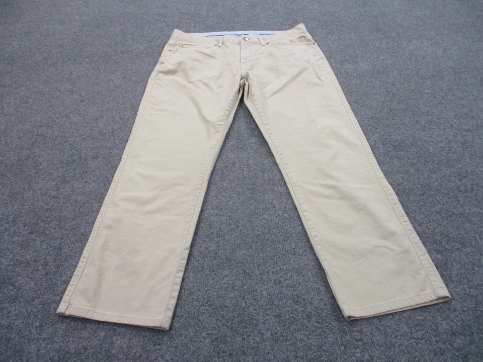 Pantalones Peter Millar Para Hombre 34 Beige Chino Recto Preppy Golf Negocios Elastizados Foto 2 de 4