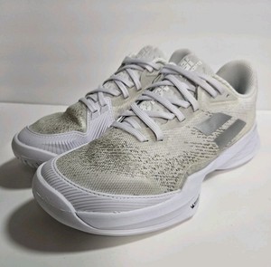 Size 8 - Babolat Jet Mach 3 All Court Womens White Silver Tennis Shoes 31S21630