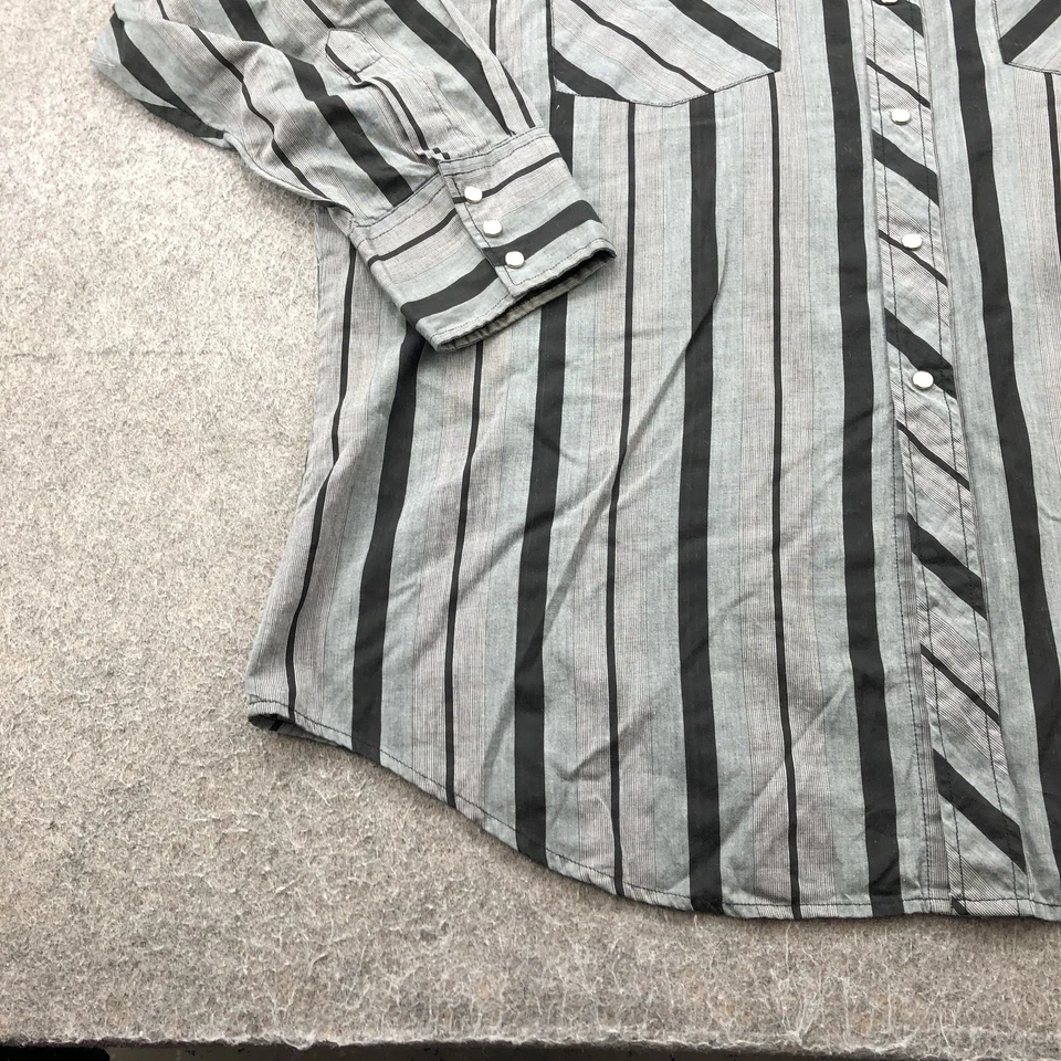 Camisa Western Plains Trading Co Para Hombres XL Perla A Presión Rayas Western Rodeo Vaquero Foto 2 de 4