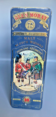 VINTAGE GLEN MORAY 16Y HIGHLAND REGIMENTS CAMERON TIN 30 X 10 X 10CM NOT SCRAP