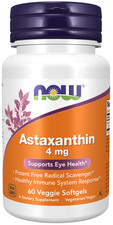 NOW Foods Astaxanthin 4mg 60 Softgels | Potent Antioxidant & Free Radical Suppor