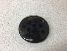 Vintage Heavy Dark Amber Glass Domed Flower Frog 11 Holes