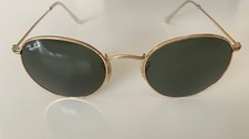 Ray-Ban Round Metal Sunglasses RB3447 Green Lenses 001 50-21 145 3N Gold Frame