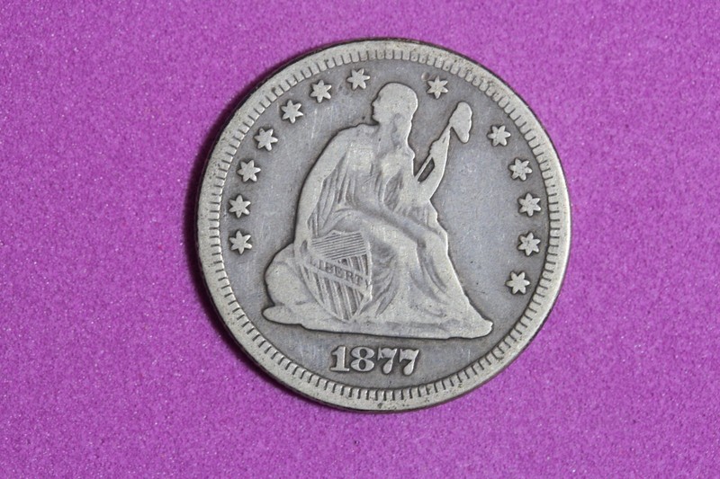 ESTATE FIND 1877 SEATED LIBERTY QUARTER #K60242