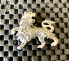 LION MARCASITE STERLNG SILVER PINBACK BROOCH 1 1/2" X 1 1/4" — photo 2