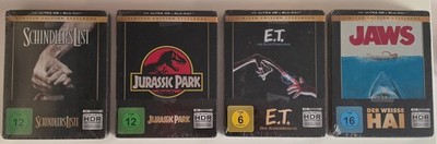 Weiße Hai / Jurassic Park / E.T. / Schindlers Liste 4K Steelbook NEU/OVP