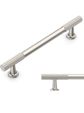 Amerdeco 9 Pack Brushed Satin Nickel Cabinet Pulls 5 Inch(128MM) Hole Centers