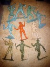 10 VINTAGE TOY SOLDIERS/COWBOYS 7 MARX 6 INCH FIGURES 2 COWBOYS! + 3 MPC? 4 INCH