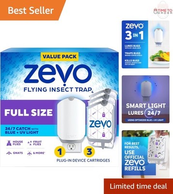 Fly Insect Trap & Refill Cartridges Indoor Gnat Fruit Fly Bug Catcher UV