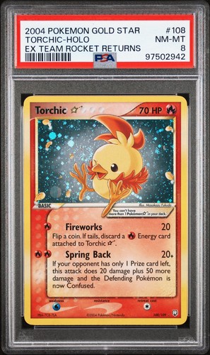 Pokemon Torchic Gold Star Team Rocket Returns - PSA 8 w/ SWIRL 💫