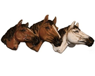 Set Of 6 Drawer Pulls 4/1/2'' Horses Mustang  Wild Life Western Home  Decor