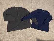 2 women  s Scrub Jackets, navy and gray, Jockey brand