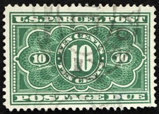 U.S. Used Stamp Scott #JQ4 10c Parcel Post. VF - XF. Oval Cancel. Choice!