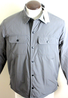 Men's OOBE Brand Snap Front Deck Shirt Jacket Ash Grey Black NWT Free Ship