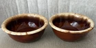Set Of 2 VTG Hull Pottery Brown Drip Glaze USA 5.25” Cereal Salad Soup Bowls MCM