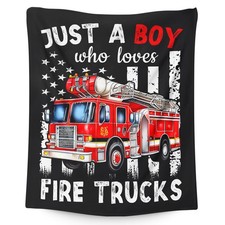 Boys Blanket Gifts, Fire Trucks Throw Blankets for Kids Teens, 40x50 Inches C...