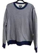 Men  s Blue Cotton Sweater By Wallin And Brothers Size Large EUC