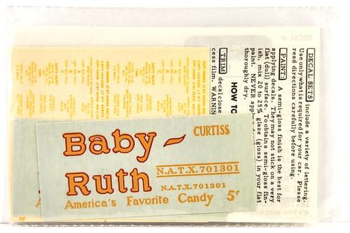 Calcomanía Walthers escala HO #934-12990 coche cisterna Baby Ruth | Zustand: New