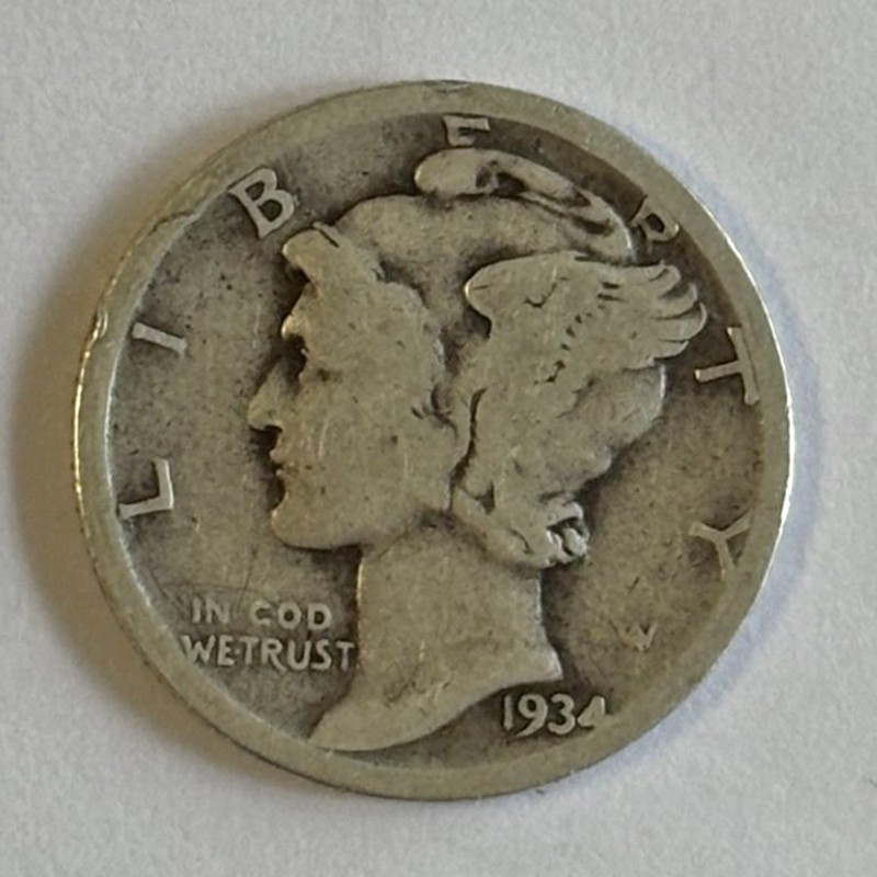 1934-D MERCURY DIME LOW MINTAGE COLLECTABLE