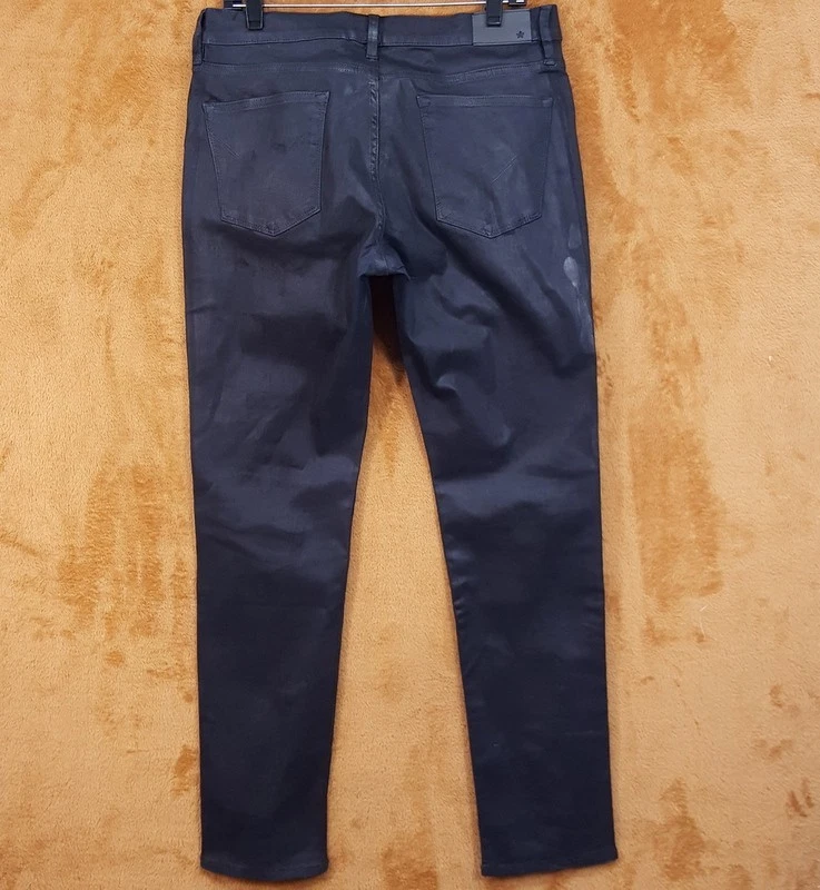 JOHN VARVATOS Jeans Mens Size 32 Navy Blue Ink Slim Fit Waxed Coated JV 702 $248 - Image 3 of 4