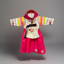 Traditional Korean Hanbok Girls Dress 3pc size 1-2 Dress Jacket Hat Princess