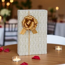 NOUVEAU GOLD Print Design 24" Gift WRAPPING Paper Choose Length Amount