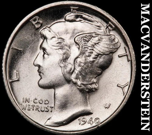 1940-S Silver Mercury Dime - Super Choice Gem Brilliant Uncirculated++++  #i1368