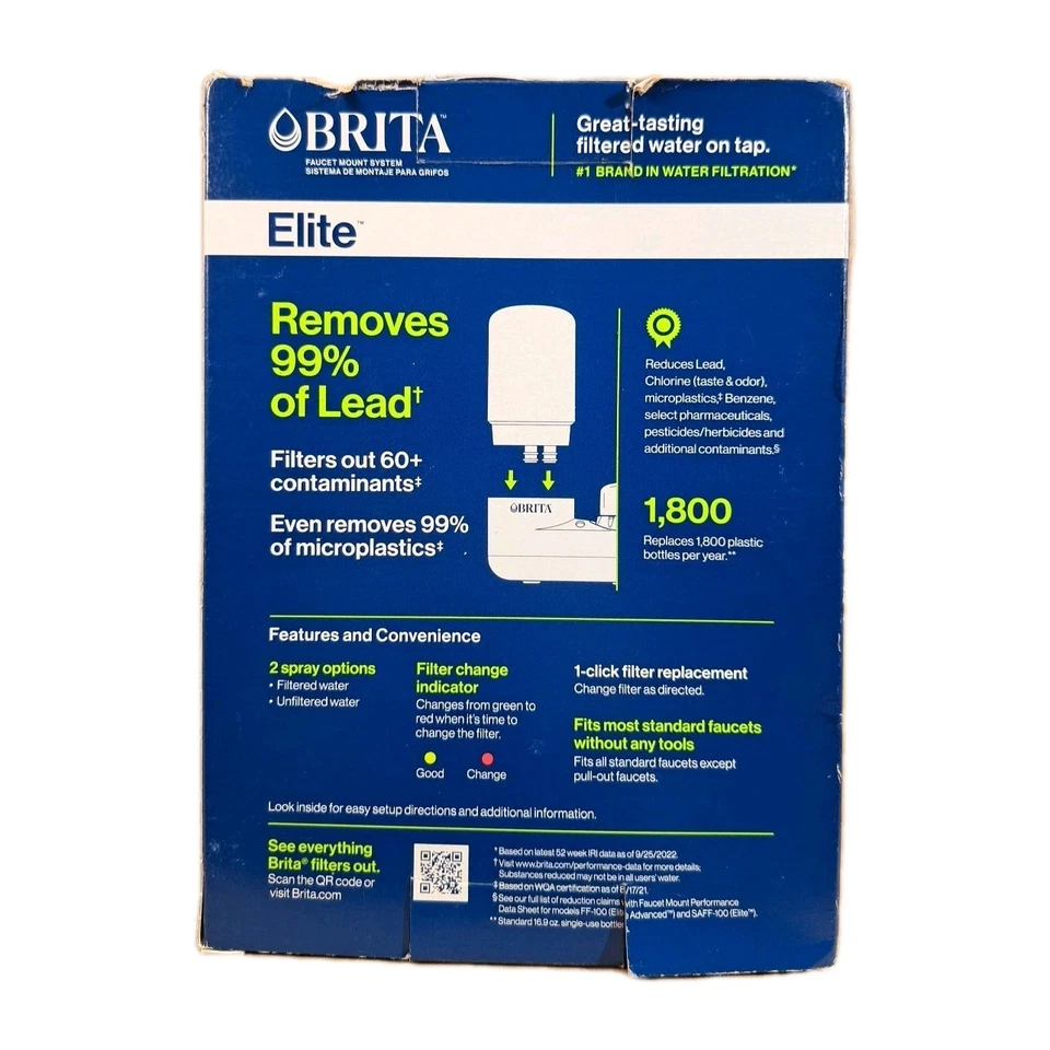 BRITA Elite Faucet Mount Filtration System Water Purification Chrome NEW - Image 2 of 3