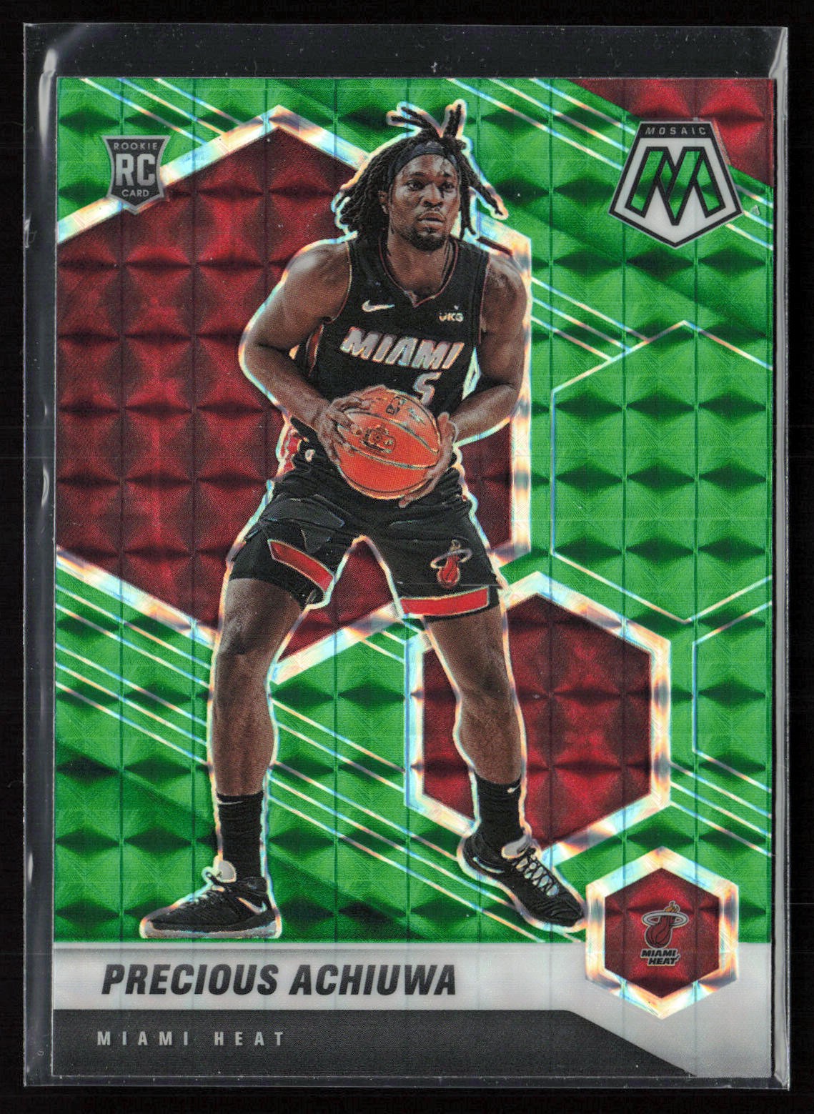 Precious Achiuwa 2020-21 Panini Mosaic #215 Mosaic Green RC Miami Heat