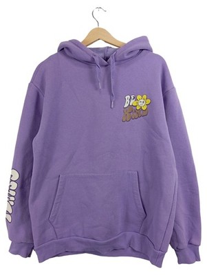 Koton Damen Hoodie Be Kind Blumenprint Lila Gr. S Kapuzenpullover