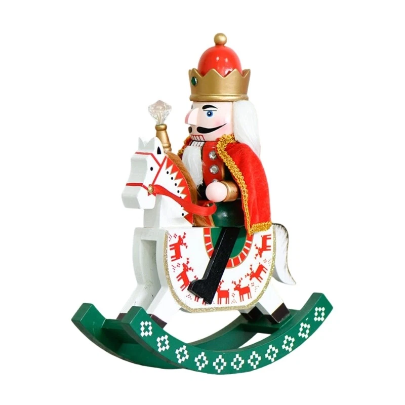 Artistic Rocking Horse King Nutcrackers Figure For Festives And Home Decors