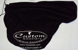 CUSTOM SADDLERY English Saddle Cover - BLack, White Logo - NICE