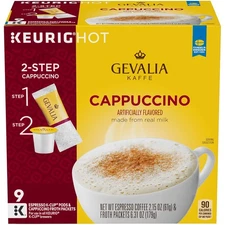 Gevalia Cappuccino Espresso K-Cup Coffee Pods & Froth Packets (36 Pods and Froth