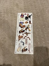 4 New Rare Vintage Unbranded Cowboy Sticker Sheets