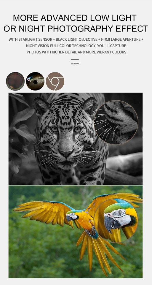 Infrared Full Color Night Vision Binoculars 36M 4K HD Camera 8x Digital Zoom - Image 4 of 4