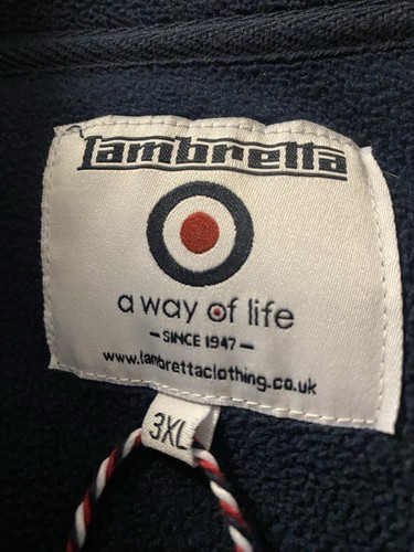 Top polar con cremallera completa Lambretta para hombre talla 3XL azul marino informal - Imagen 3 de 4