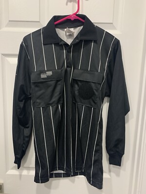 Official Sports Int’l US Soccer Fed Men's Black Referee Long Sleeve Shirt  ~XS~